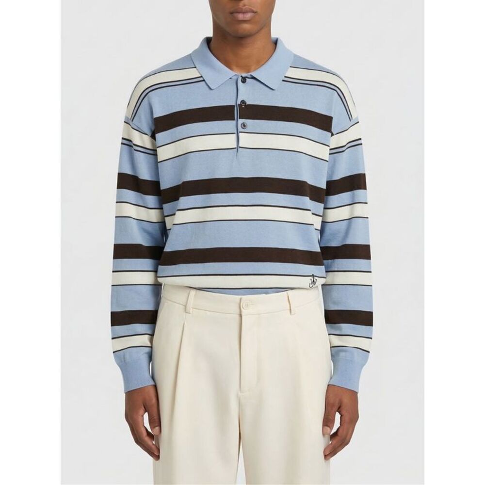 Jw Anderson Men Jw Anderson Striped Cotton And Wool Polo